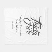 Happy retirement bold letter name year elegant sim フリースブランケット (正面(横))