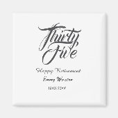 Happy retirement bold letter name year elegant sim マグネット (正面)