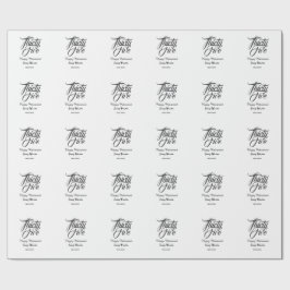 Happy retirement bold letter name year elegant sim ラッピングペーパー