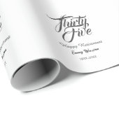 Happy retirement bold letter name year elegant sim ラッピングペーパー (ロールコーナー)