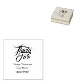 Happy retirement bold letter name year elegant sim ラバースタンプ (押印)