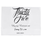 Happy retirement bold letter name year elegant sim ラージペーパーバッグ (裏面)