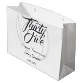 Happy retirement bold letter name year elegant sim ラージペーパーバッグ (裏面アングル)