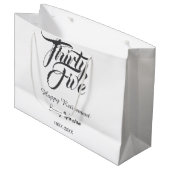 Happy retirement bold letter name year elegant sim ラージペーパーバッグ (正面アングル)