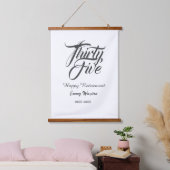 Happy retirement bold letter name year elegant sim 吊り下げ型タペストリー (寝室)