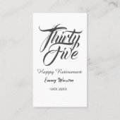 Happy retirement bold letter name year elegant sim 名刺 (裏面)