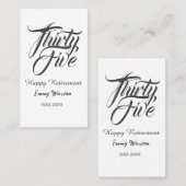 Happy retirement bold letter name year elegant sim 名刺 (正面/裏面)