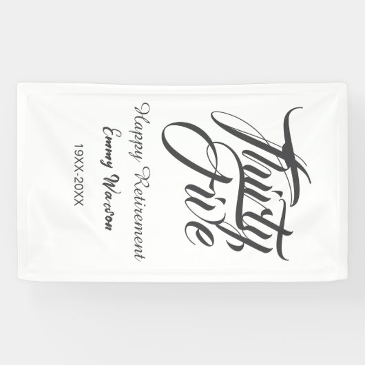 Happy retirement bold letter name year elegant sim 横断幕 (横)