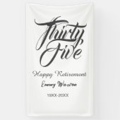Happy retirement bold letter name year elegant sim 横断幕 (縦)
