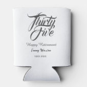 Happy retirement bold letter name year elegant sim 缶クーラー (裏面)