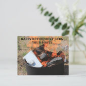 HAPPY RETIREMENT BURN YOUR BOOTS POST CARD ポストカード (スタンド正面)