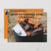 HAPPY RETIREMENT BURN YOUR BOOTS POST CARD ポストカード (正面/裏面)