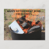 HAPPY RETIREMENT BURN YOUR BOOTS POST CARD ポストカード (正面)