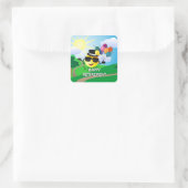 Happy Retirement, colorful fun design, スクエアシール (バッグ)