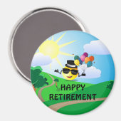 Happy Retirement, colorful fun design, マグネット (正面/裏面)