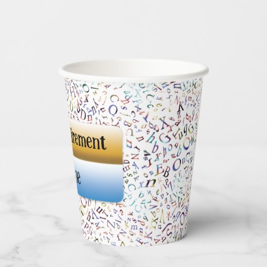 Happy Retirement Custom Teacher Letter Scramble 紙コップ (裏面)