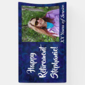 Happy Retirement Dark Blue Photo Retirementパーティー 横断幕 (縦)