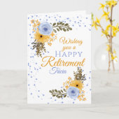 Happy Retirement Floral Yellow And Blue Flowers カード (黄色い花)