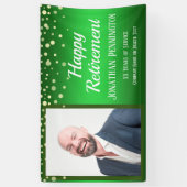 Happy Retirement Greenと紙吹雪1枚 横断幕 (縦)