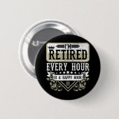 Happy Retirement Men 退職した Co-workerユーモア 缶バッジ (正面&裏面)