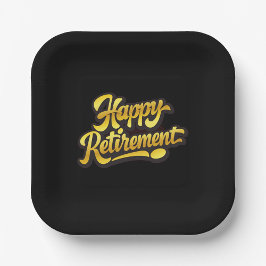 Happy Retirement Paper Plate ペーパープレート