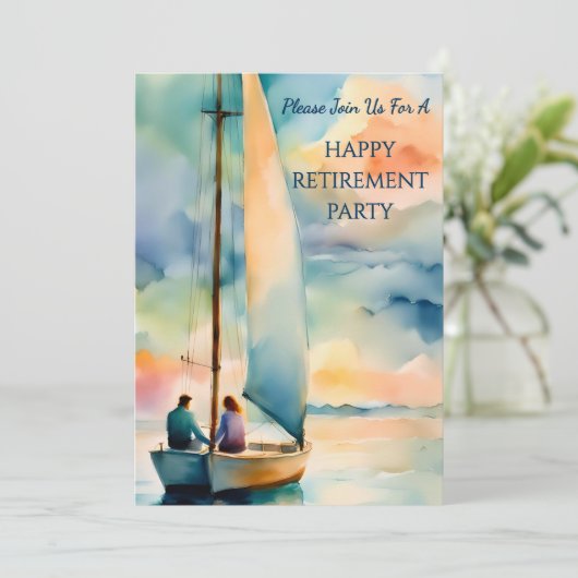 Happy Retirement Party Sailing Theme 招待状 (スタンド正面)