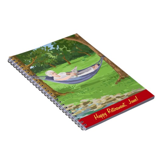 Happy Retirement Personalization (Lady in Hammock) ノートブック (右側)