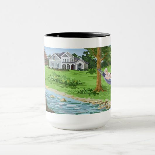 Happy Retirement Personalization (Lady in Hammock) マグカップ (中央)