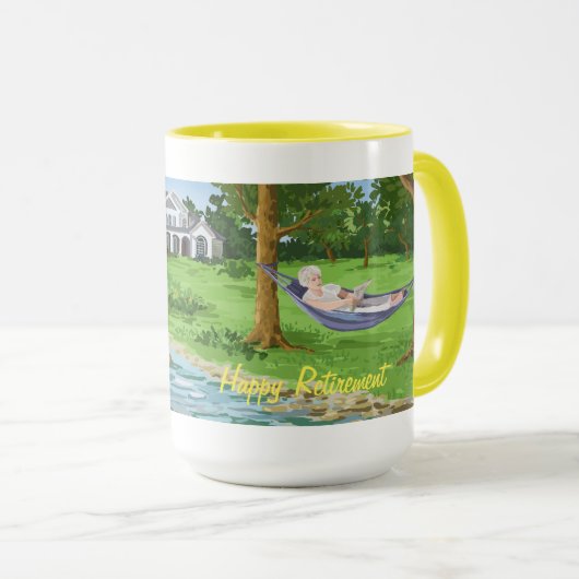 Happy Retirement Personalization Mug (Lady in Hamm マグカップ (正面右)