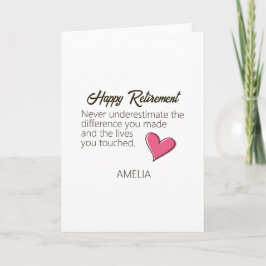 Happy Retirement Personalized Name Gift カード