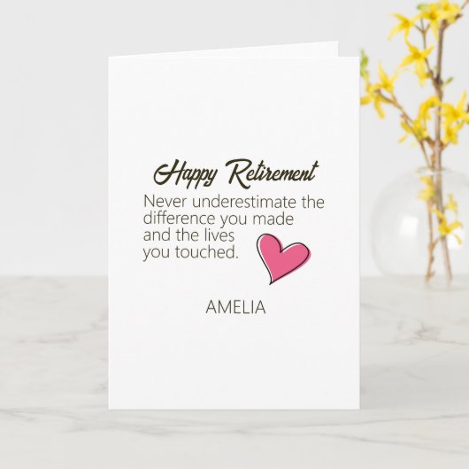 Happy Retirement Personalized Name Gift カード (黄色い花)