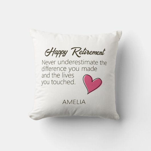 Happy Retirement Personalized Name Gift クッション (正面)
