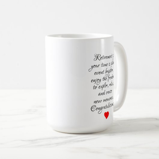 Happy Retirement Personalized Name Gift コーヒーマグカップ (正面右)