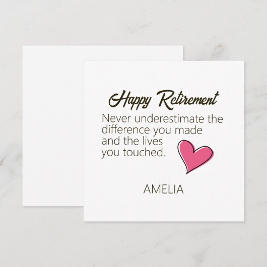 Happy Retirement Personalized Name Gift シーズンカード (正面/裏面)