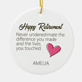 Happy Retirement Personalized Name Gift セラミックオーナメント