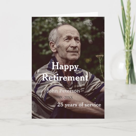 Happy retirement photo name year years of service  カード (正面)