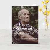 Happy retirement photo name year years of service  カード (黄色い花)