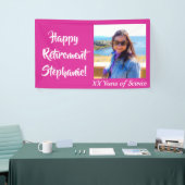 Happy Retirement Pink Photo Retirementパーティー 横断幕 (トレードショー)