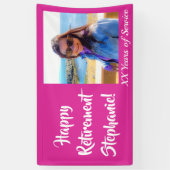 Happy Retirement Pink Photo Retirementパーティー 横断幕 (縦)
