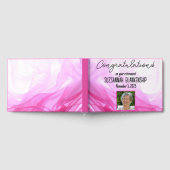 Happy Retirement Pink Waterカラーカスタム写真 ゲストブック (全面)