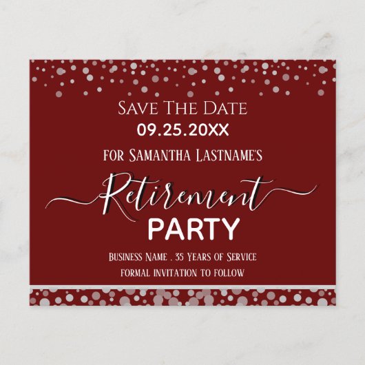 Happy Retirement Silver紙吹雪保存日 (正面)