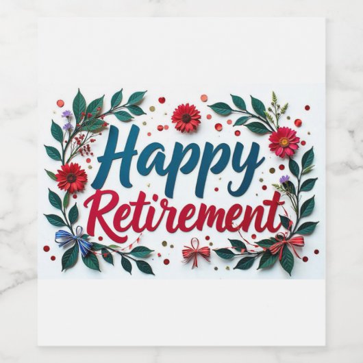  Happy Retirement Sticker ワインラベル (シングルラベル)