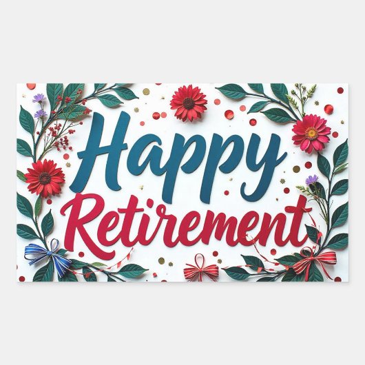  Happy Retirement Sticker 長方形シール