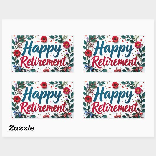 Happy Retirement Sticker 長方形シール