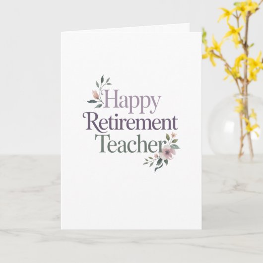 Happy Retirement Teacher カード (黄色い花)