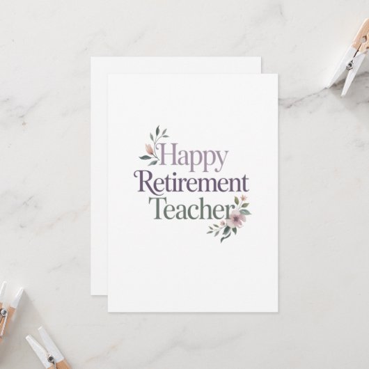 Happy Retirement Teacher カード (正面/裏面インサイチュ)