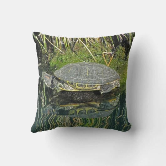 Happy Retirement Water Reflection Photo Turtle クッション (裏面)
