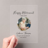 Happy retirement year name circle photo retired アクリル招待状 (インサイチュ (ポータブル))