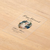 Happy retirement year name circle photo retired アクリル招待状 (レイダウン)