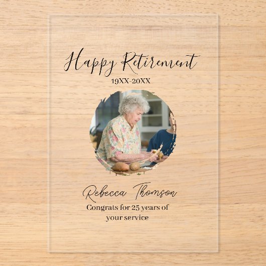 Happy retirement year name circle photo retired アクリル招待状 (正面)